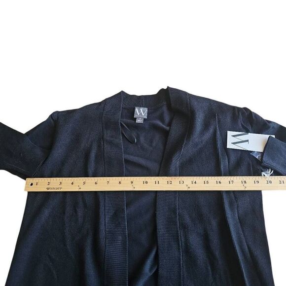 Worthington womens Sz M black open split sides  cardigan - Picture 5 of 8
